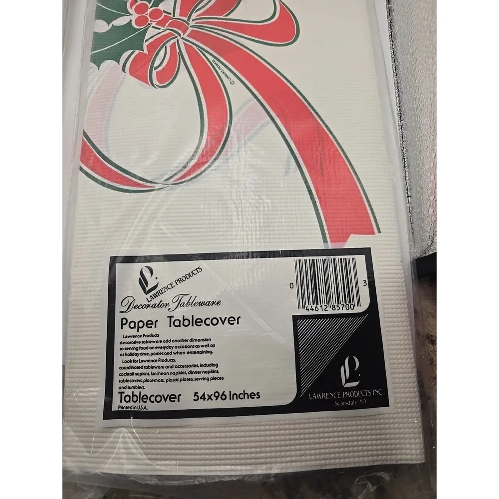 Lot of 2 Vintage NEW  Paper Christmas Tablecloths.  Size 54